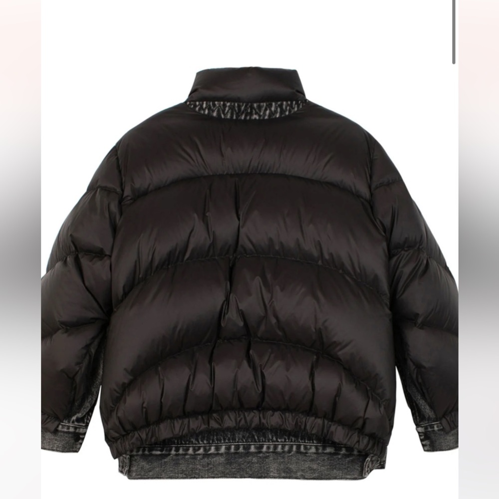 New Jbny black down puffer coat with denim
